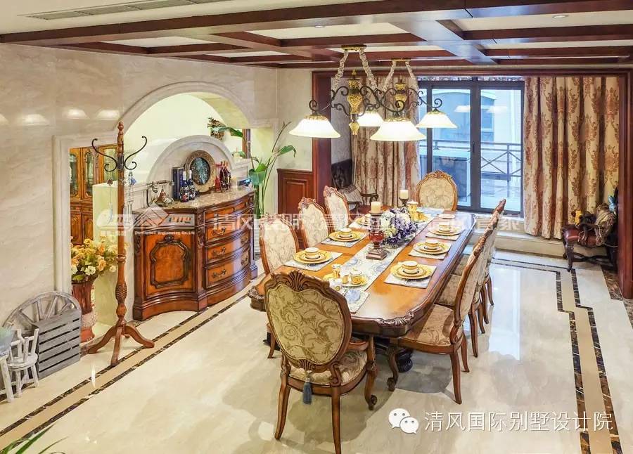 實(shí)拍清風(fēng)裝飾，美式古典樣板房，體味得體有度的優(yōu)雅