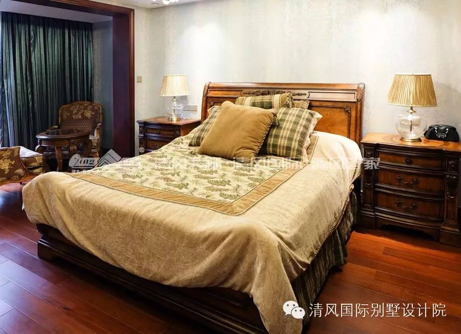 實(shí)拍清風(fēng)裝飾，美式古典樣板房，體味得體有度的優(yōu)雅