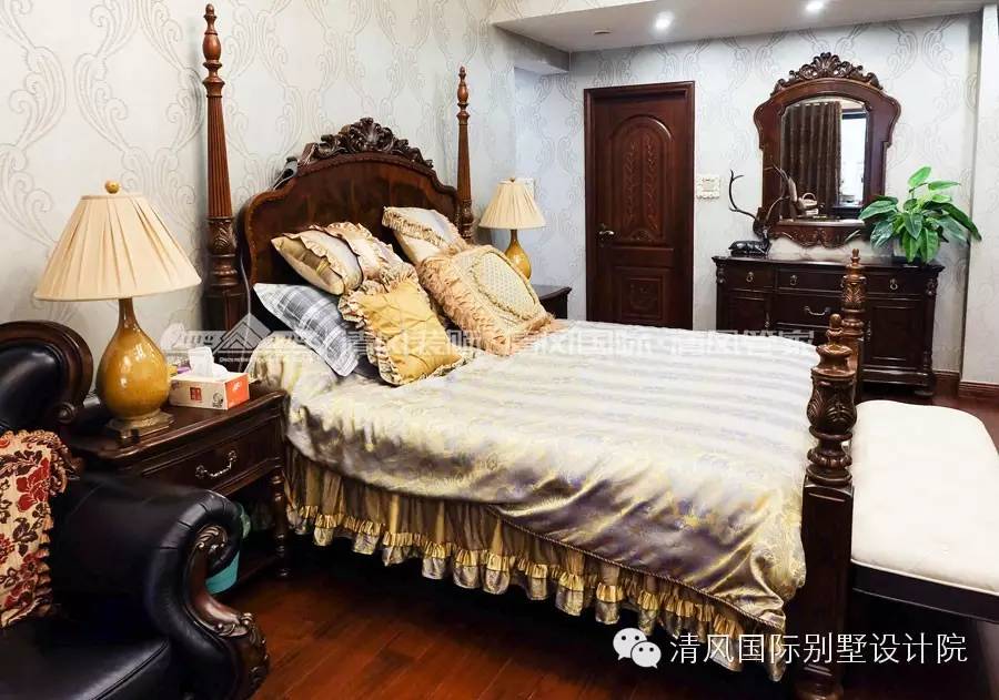 實(shí)拍清風(fēng)裝飾，美式古典樣板房，體味得體有度的優(yōu)雅